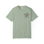 Sage green Lucky Day Tee - Square Grouper Shirt front view with Dockside Dick’s logo, made from soft cotton for relaxed summer style.