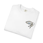 Keys to Happiness fishing t-shirt by Dockside Ds Mercantile – unisex Comfort Colors tee with vintage Florida Keys design - folded